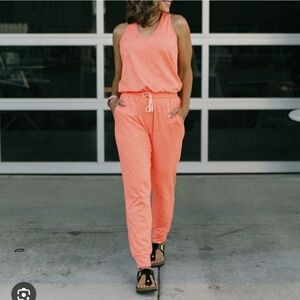Zyia Coral Coronado Downtime Jumpsuit Size Large